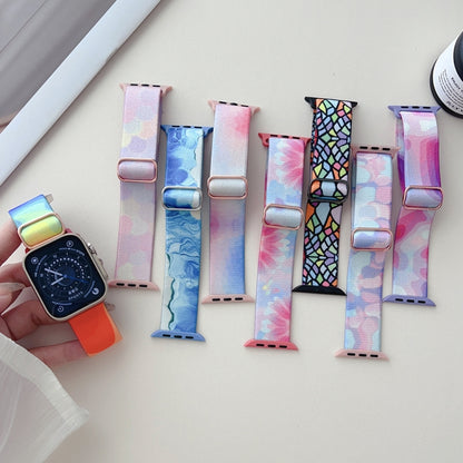 For Apple Watch Ultra 2 49mm Painted Pattern Nylon Replacement Watch Band(Liquid Colorful) - Watch Bands by buy2fix | Online Shopping UK | buy2fix