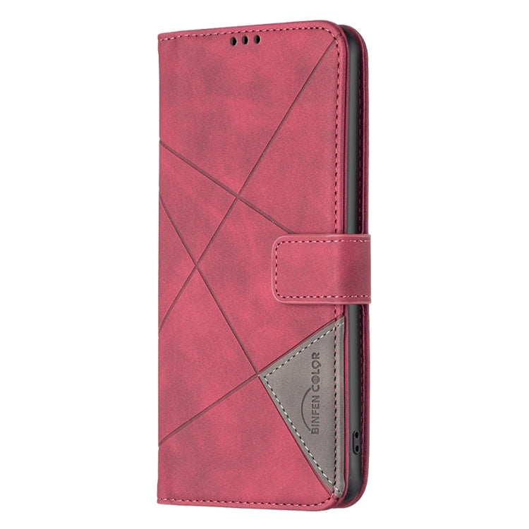For Motorola Moto G Power 5G 2024 Magnetic Buckle Rhombus Texture Leather Phone Case(Red) - Motorola Cases by buy2fix | Online Shopping UK | buy2fix