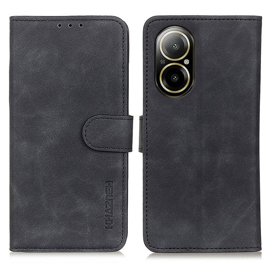 For Realme C67 4G KHAZNEH Retro Texture Leather Phone Case(Black) - C67 Cases by buy2fix | Online Shopping UK | buy2fix