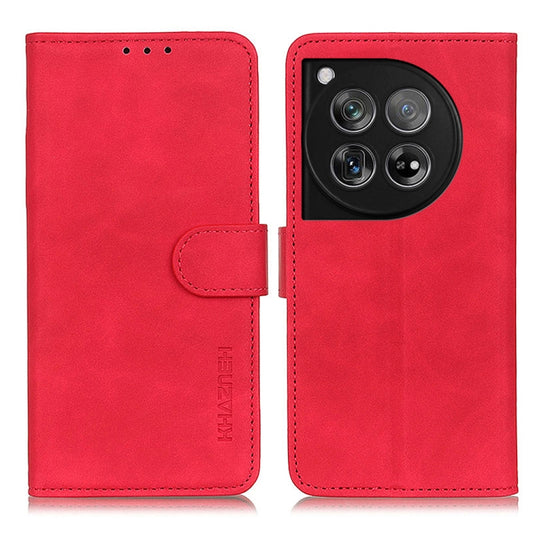 For OnePlus 12 KHAZNEH Retro Texture Leather Phone Case(Red) - OnePlus Cases by buy2fix | Online Shopping UK | buy2fix