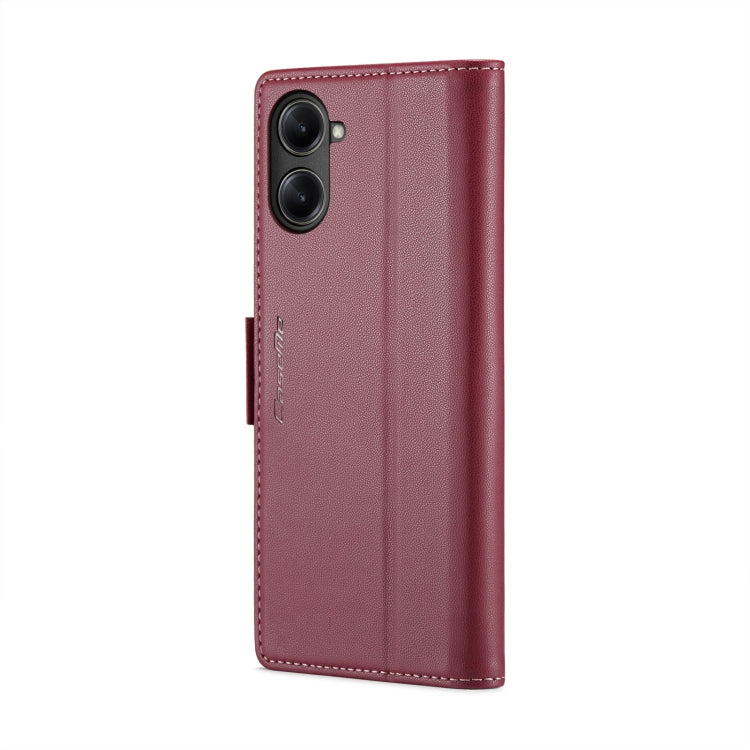 For Realme 10 Pro 5G CaseMe 023 Butterfly Buckle Litchi Texture RFID Anti-theft Leather Phone Case(Wine Red) - Realme Cases by CaseMe | Online Shopping UK | buy2fix