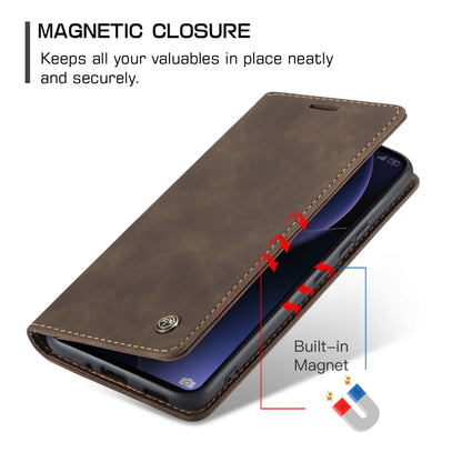 For Xiaomi 13T/13T Pro CaseMe 013 Multifunctional Horizontal Flip Leather Phone Case(Coffee) - Xiaomi Cases by CaseMe | Online Shopping UK | buy2fix