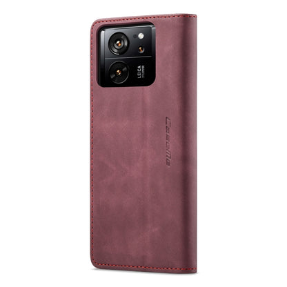 For Xiaomi 13T/13T Pro CaseMe 013 Multifunctional Horizontal Flip Leather Phone Case(Wine Red) - Xiaomi Cases by CaseMe | Online Shopping UK | buy2fix