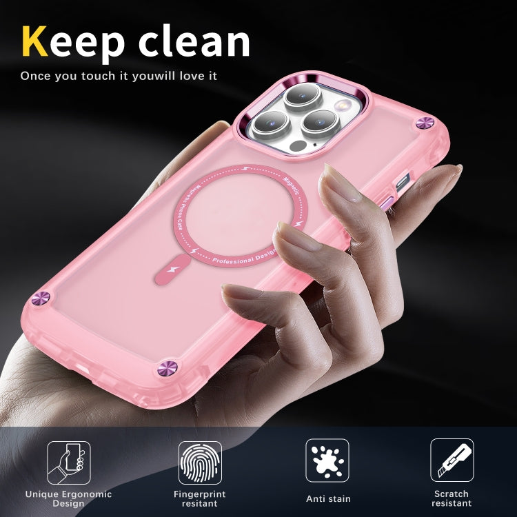 For iPhone 11 Skin Feel TPU + PC MagSafe Magnetic Phone Case(Transparent Pink) - iPhone 11 Cases by buy2fix | Online Shopping UK | buy2fix