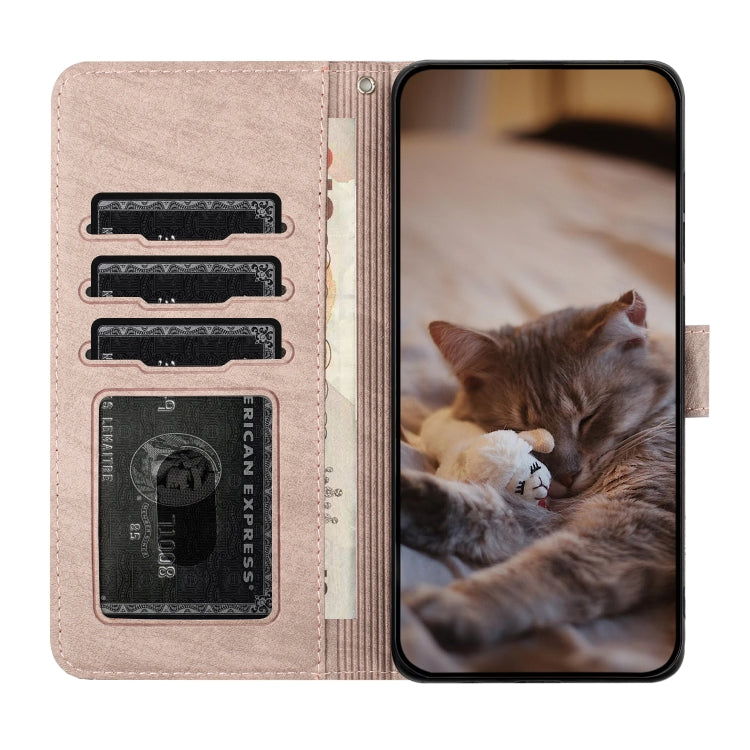 For Xiaomi Redmi 13C 4G/5G/13R 5G Cat Embossing Pattern Leather Phone Case with Lanyard(Grey) - 13C Cases by buy2fix | Online Shopping UK | buy2fix