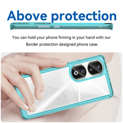 For Honor 90 Pro Colorful Series Acrylic Hybrid TPU Phone Case(Transparent Blue) - Honor Cases by buy2fix | Online Shopping UK | buy2fix