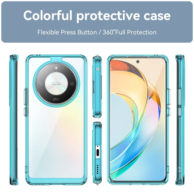 For Honor Magic6 Lite 5G Colorful Series Acrylic Hybrid TPU Phone Case(Transparent Blue) - Honor Cases by buy2fix | Online Shopping UK | buy2fix