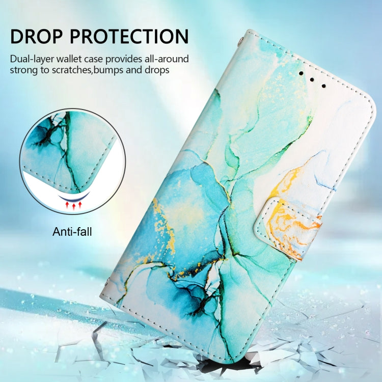 For iPhone 16 Pro Max PT003 Marble Pattern Flip Leather Phone Case(Green LS003) - iPhone 16 Pro Max Cases by buy2fix | Online Shopping UK | buy2fix