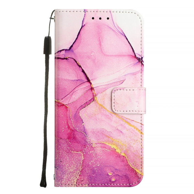 For iPhone 16 PT003 Marble Pattern Flip Leather Phone Case(Pink Purple Gold LS001) - iPhone 16 Cases by buy2fix | Online Shopping UK | buy2fix