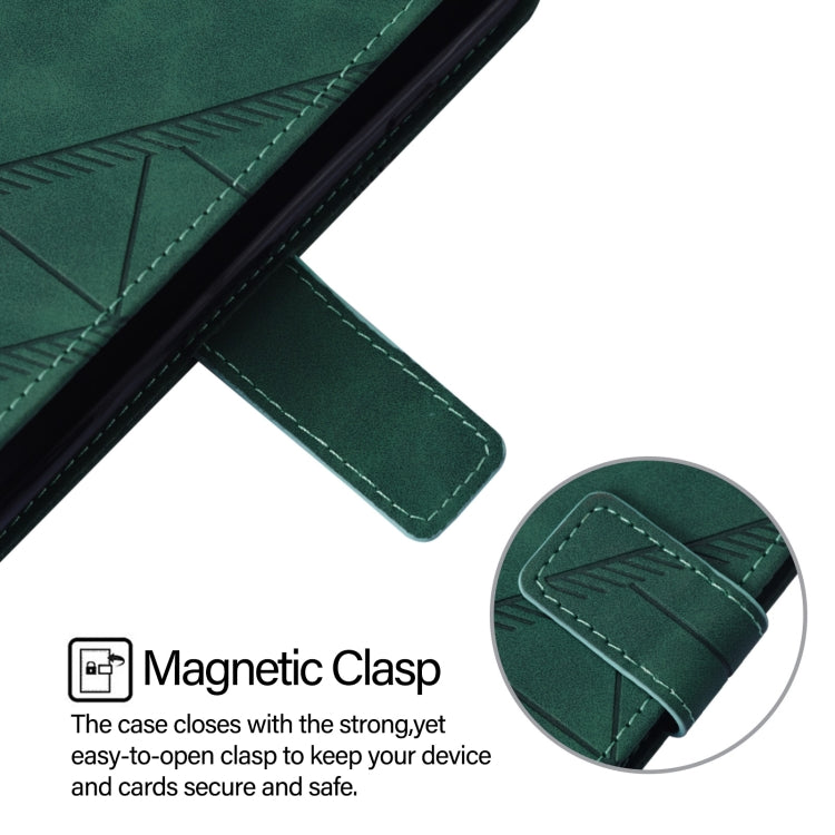 For iPhone 16 Pro Max Crossbody 3D Embossed Flip Leather Phone Case(Dark Green) - iPhone 16 Pro Max Cases by buy2fix | Online Shopping UK | buy2fix