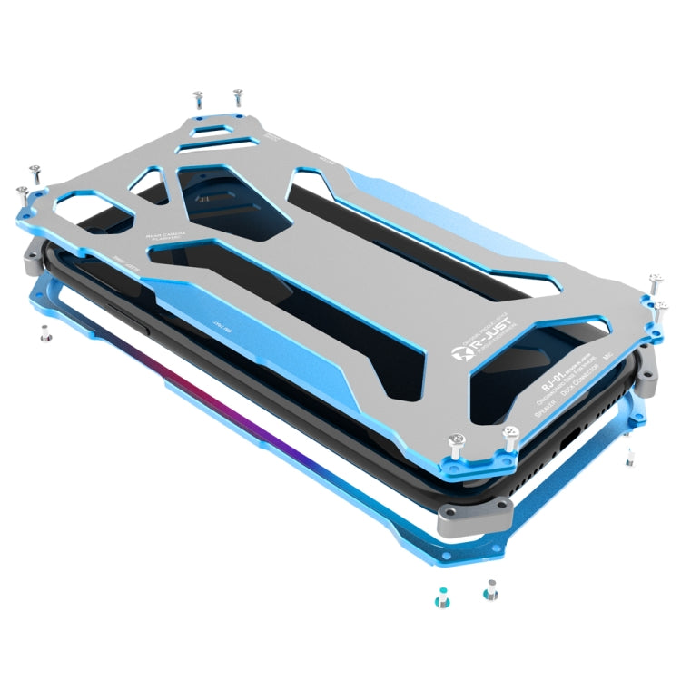 For iPhone XS Max R-JUST Shockproof Armor Metal Protective Case(Blue) - More iPhone Cases by R-JUST | Online Shopping UK | buy2fix