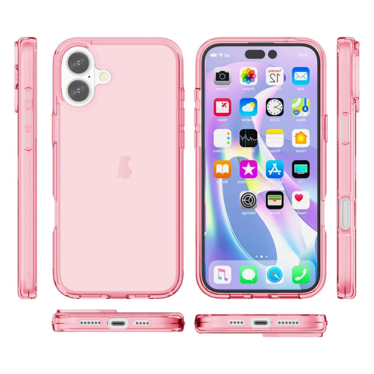 For iPhone 16 Plus Shockproof Terminator Transparent Phone Case(Pink) - iPhone 16 Plus Cases by buy2fix | Online Shopping UK | buy2fix