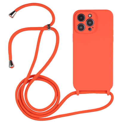 For iPhone 16 Pro Max Crossbody Lanyard Liquid Silicone Case(Orange) - iPhone 16 Pro Max Cases by buy2fix | Online Shopping UK | buy2fix