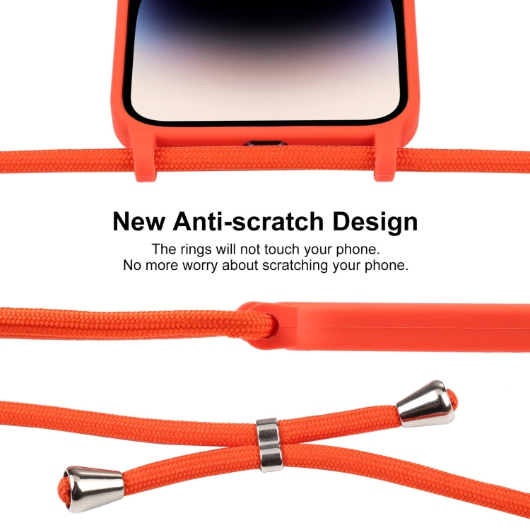 For iPhone 16 Pro Max Crossbody Lanyard Liquid Silicone Case(Orange) - iPhone 16 Pro Max Cases by buy2fix | Online Shopping UK | buy2fix