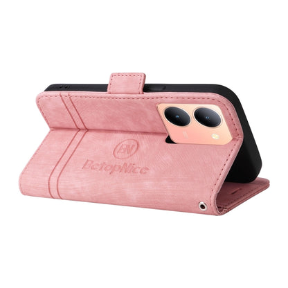 For vivo Y36 4G / 5G Global BETOPNICE Dual-side Buckle Leather Phone Case(Pink) - vivo Cases by BETOPNICE | Online Shopping UK | buy2fix