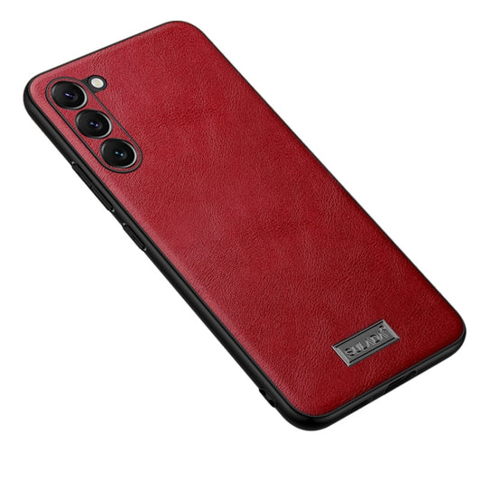 For Samsung Galaxy S24+ 5G SULADA Shockproof TPU + Handmade Leather Phone Case(Red) - Galaxy S24+ 5G Cases by SULADA | Online Shopping UK | buy2fix