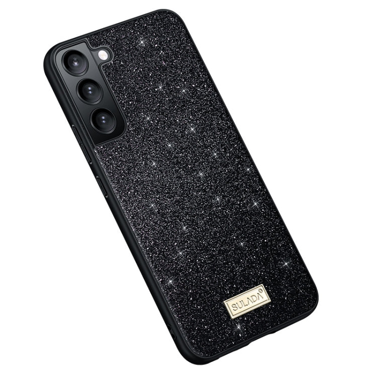 For Samsung Galaxy S24+ 5G SULADA Glittery TPU + Handmade Leather Phone Case(Black) - Galaxy S24+ 5G Cases by SULADA | Online Shopping UK | buy2fix