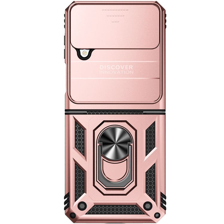 For Samsung Galaxy Z Flip4 Sliding Camshield Holder Phone Case(Rose Gold) - Galaxy Z Flip4 5G Cases by buy2fix | Online Shopping UK | buy2fix