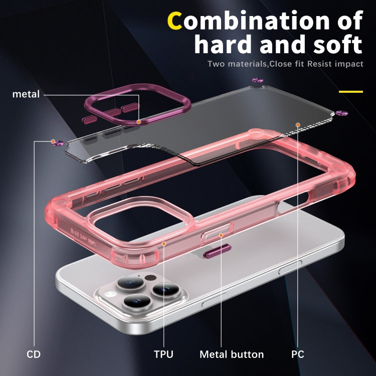 For iPhone 16 Pro Max Skin Feel TPU + PC Phone Case(Transparent Pink) - iPhone 16 Pro Max Cases by buy2fix | Online Shopping UK | buy2fix