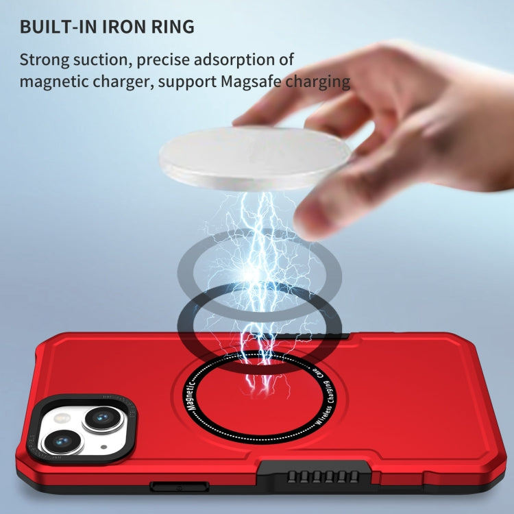 For iPhone 15 MagSafe Shockproof Armor Phone Case(Red) - iPhone 15 Cases by buy2fix | Online Shopping UK | buy2fix