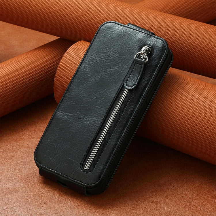 For Ulefone Note 16 Pro Zipper Wallet Vertical Flip Leather Phone Case(Black) - Ulefone Cases by buy2fix | Online Shopping UK | buy2fix
