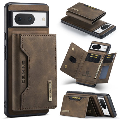 For Google Pixel 8 DG.MING M2 Series 3-Fold Multi Card Bag + Magnetic Phone Case(Coffee) - Google Cases by DG.MING | Online Shopping UK | buy2fix