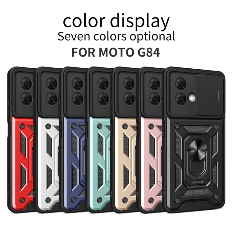 For Motorola Moto G84 Sliding Camera Cover Design TPU Hybrid PC Phone Case(Gold) - Motorola Cases by buy2fix | Online Shopping UK | buy2fix