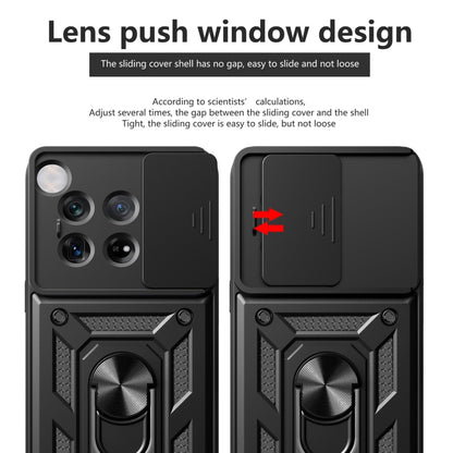 For OnePlus 12 5G Global Sliding Camera Cover Design TPU Hybrid PC Phone Case(Black) - OnePlus Cases by buy2fix | Online Shopping UK | buy2fix