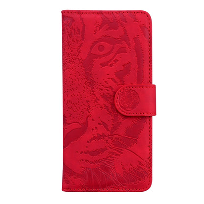 For iPhone SE 2024 Tiger Embossing Pattern Leather Phone Case(Red) - More iPhone Cases by buy2fix | Online Shopping UK | buy2fix