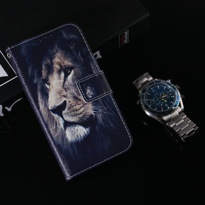 For iPhone 16 Pro Max Coloured Drawing Flip Leather Phone Case(Lion) - iPhone 16 Pro Max Cases by buy2fix | Online Shopping UK | buy2fix