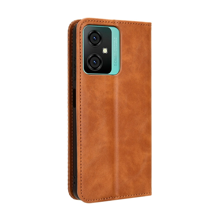 For Blackview Oscal C70 Magnetic Buckle Retro Texture Leather Phone Case(Brown) - More Brand by buy2fix | Online Shopping UK | buy2fix