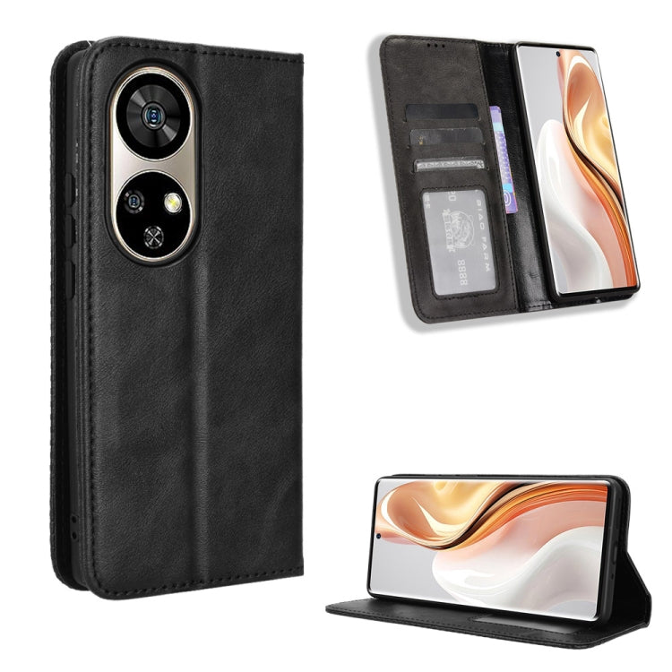 For Ulefone Note 17 Pro Magnetic Buckle Retro Texture Leather Phone Case(Black) - Ulefone Cases by buy2fix | Online Shopping UK | buy2fix