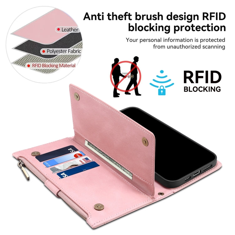 For iPhone 15 Pro Max ESEBLE Retro Frosted RFID Flip Leather Phone Case(Rose Gold) - iPhone 15 Pro Max Cases by ESEBLE | Online Shopping UK | buy2fix