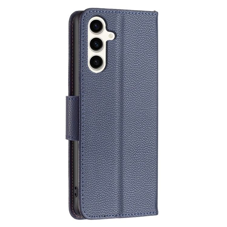 For Samsung Galaxy S23 FE 5G Litchi Texture Pure Color Flip Leather Phone Case(Blue) - Galaxy S23 FE 5G Cases by buy2fix | Online Shopping UK | buy2fix