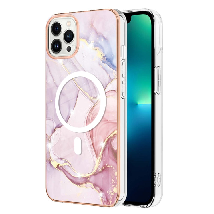 For iPhone 13 Pro Max Marble Pattern Dual-side IMD Magsafe TPU Phone Case(Rose Gold 005) - iPhone 13 Pro Max Cases by buy2fix | Online Shopping UK | buy2fix