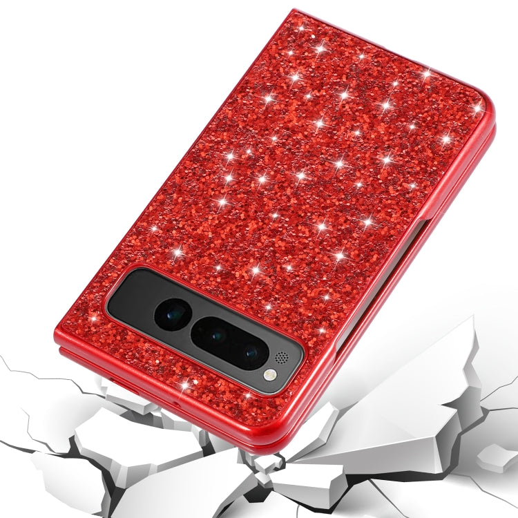 For Google Pixel Fold Glitter Powder Shockproof TPU Phone Case(Silver) - Google Cases by buy2fix | Online Shopping UK | buy2fix