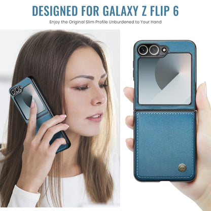 For Samsung Galaxy Z Flip6 5G CaseMe 023 Butterfly Buckle Litchi Texture RFID Anti-theft Leather Phone Case(Blue) - Galaxy Z Flip6 5G Cases by CaseMe | Online Shopping UK | buy2fix