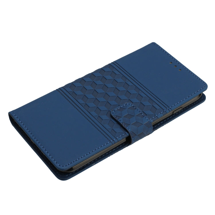 For iPhone 16 Pro Diamond Embossed Skin Feel Leather Phone Case(Dark Blue) - iPhone 16 Pro Cases by buy2fix | Online Shopping UK | buy2fix