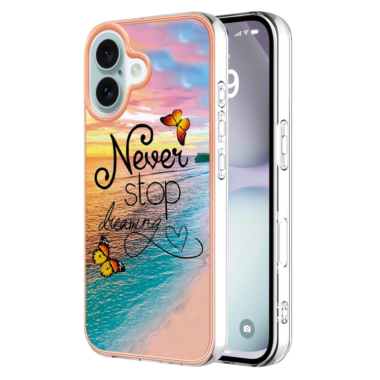 For iPhone 16 Plus Electroplating Pattern IMD TPU Shockproof Case(Dream Chasing Butterfly) - iPhone 16 Plus Cases by buy2fix | Online Shopping UK | buy2fix