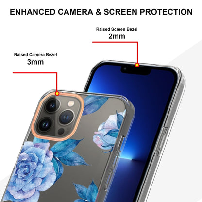 For iPhone 16 Pro Flowers and Plants Series IMD TPU Phone Case(Orchid Peony) - iPhone 16 Pro Cases by buy2fix | Online Shopping UK | buy2fix