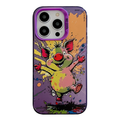 For iPhone 16 Pro Max Animal Pattern Oil Painting Series PC + TPU Phone Case(Happy Pig) - iPhone 16 Pro Max Cases by buy2fix | Online Shopping UK | buy2fix