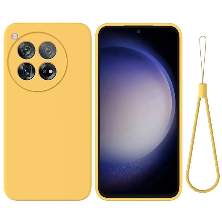 For OnePlus 12 Pure Color Liquid Silicone Shockproof Phone Case(Yellow) - OnePlus Cases by buy2fix | Online Shopping UK | buy2fix