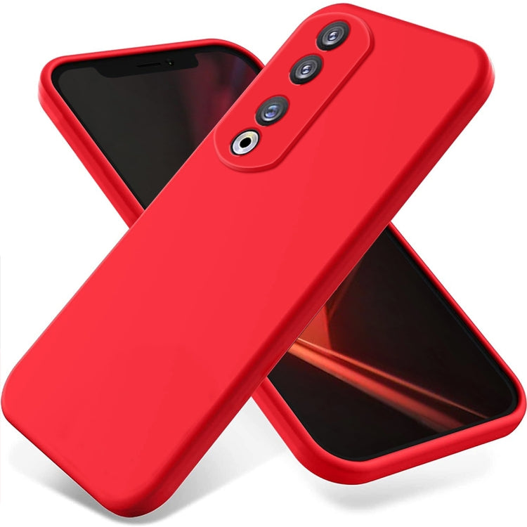 For Honor 90 Pro Pure Color Liquid Silicone Shockproof Phone Case(Red) - Honor Cases by buy2fix | Online Shopping UK | buy2fix