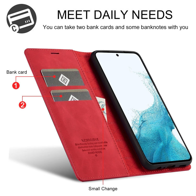 For Samsung Galaxy S23 FE 5G LC.IMEEKE Strong Magnetism Microfiber Leather Phone Case(Red) - Galaxy S23 FE 5G Cases by LC.IMEEKE | Online Shopping UK | buy2fix