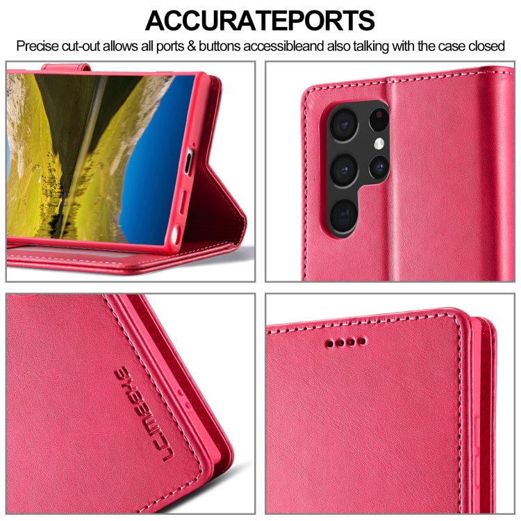 For Samsung Galaxy S24 Ultra 5G LC.IMEEKE Calf Texture Leather Phone Case(Red) - Galaxy S24 Ultra 5G Cases by LC.IMEEKE | Online Shopping UK | buy2fix