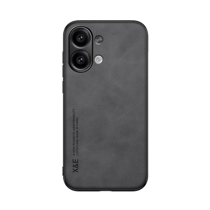 For Xiaomi Redmi Note 13 4G Skin Feel Magnetic Leather Back Phone Case(Dark Grey) - Note 13 Cases by buy2fix | Online Shopping UK | buy2fix