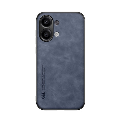 For Xiaomi Redmi Note 13 4G Skin Feel Magnetic Leather Back Phone Case(Blue) - Note 13 Cases by buy2fix | Online Shopping UK | buy2fix