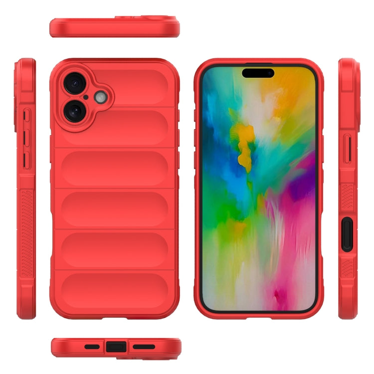 For iPhone 16 Plus Magic Shield TPU + Flannel Phone Case(Red) - iPhone 16 Plus Cases by buy2fix | Online Shopping UK | buy2fix