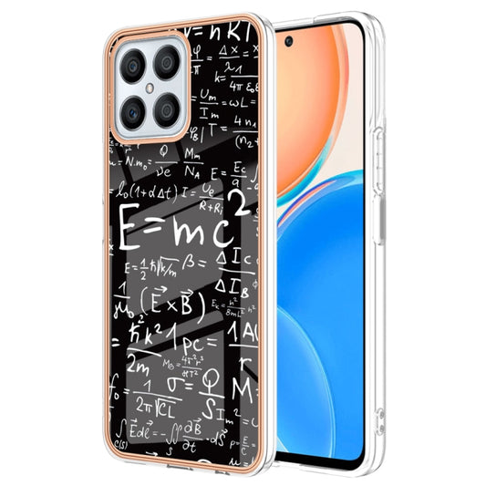 For Honor X8 4G Electroplating Marble Dual-side IMD Phone Case(Equation) - Honor Cases by buy2fix | Online Shopping UK | buy2fix