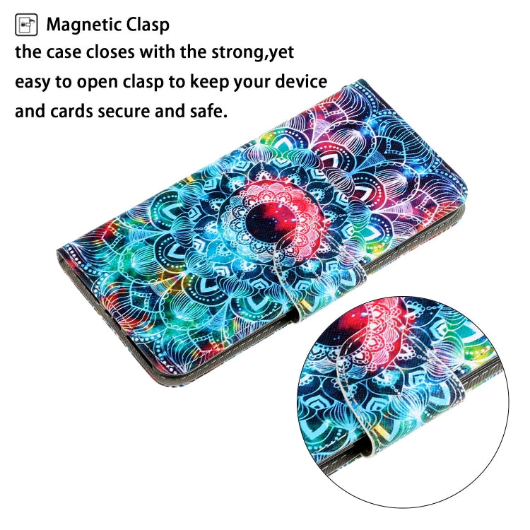 For iPhone 16 Pro Max 3D Colored Drawing Flip Leather Phone Case(Mandala) - iPhone 16 Pro Max Cases by buy2fix | Online Shopping UK | buy2fix